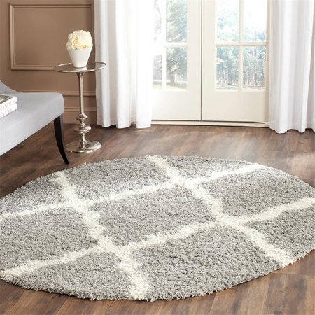 SAFAVIEH 6 x 6 ft. SGD-Dallas Shag Round Machine Made Rug Grey & Ivory SGDS257G-6R